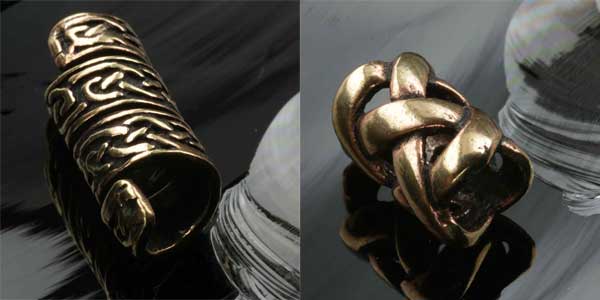 NKlaus Bartschmuck Wikinger-Klaue Aus Bronze – 2,2 Cm, Ø 6 Mm, Bartperle Für Männer