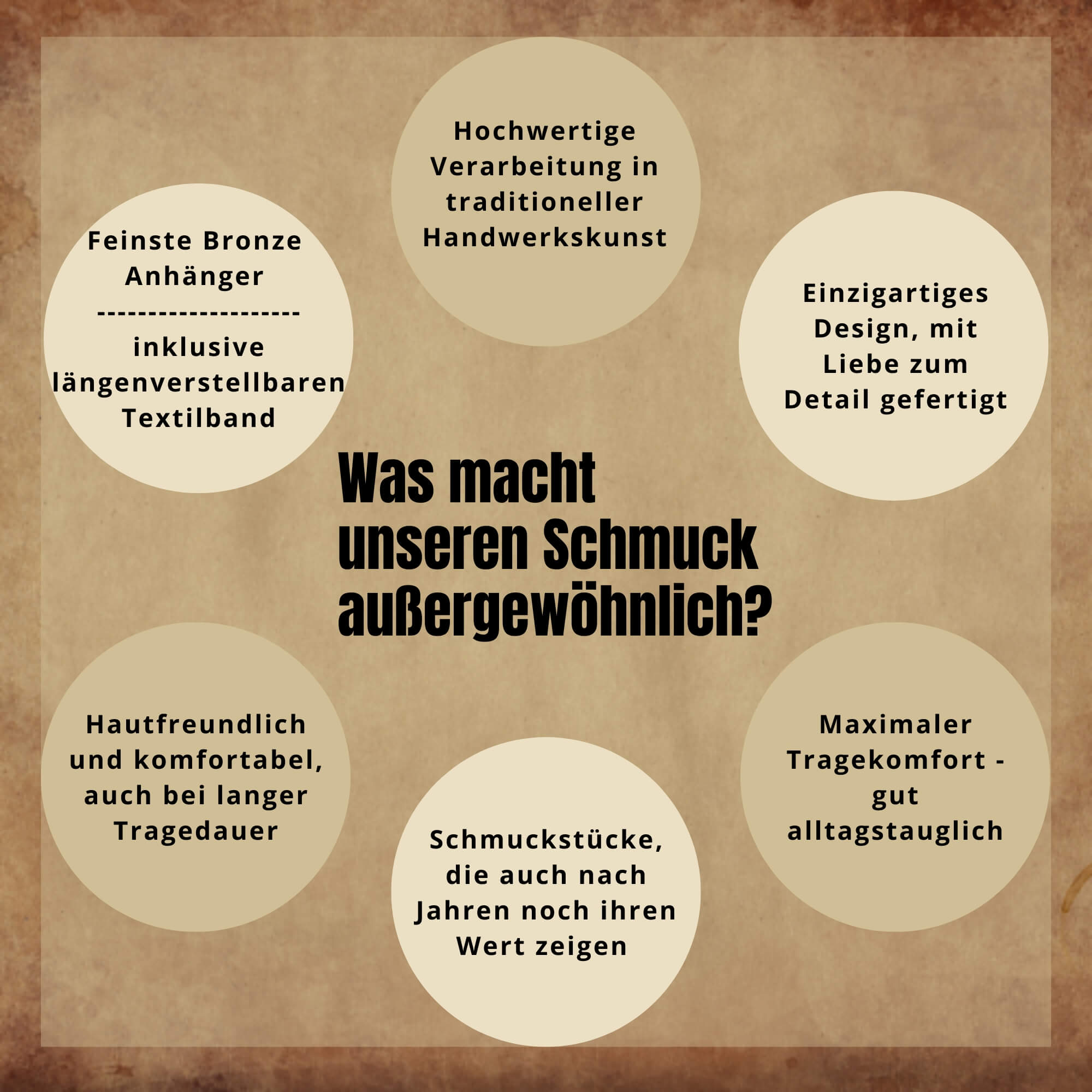 Bronze Schmuck Kette einzigartigte Designs Szene Schmuck langlebig