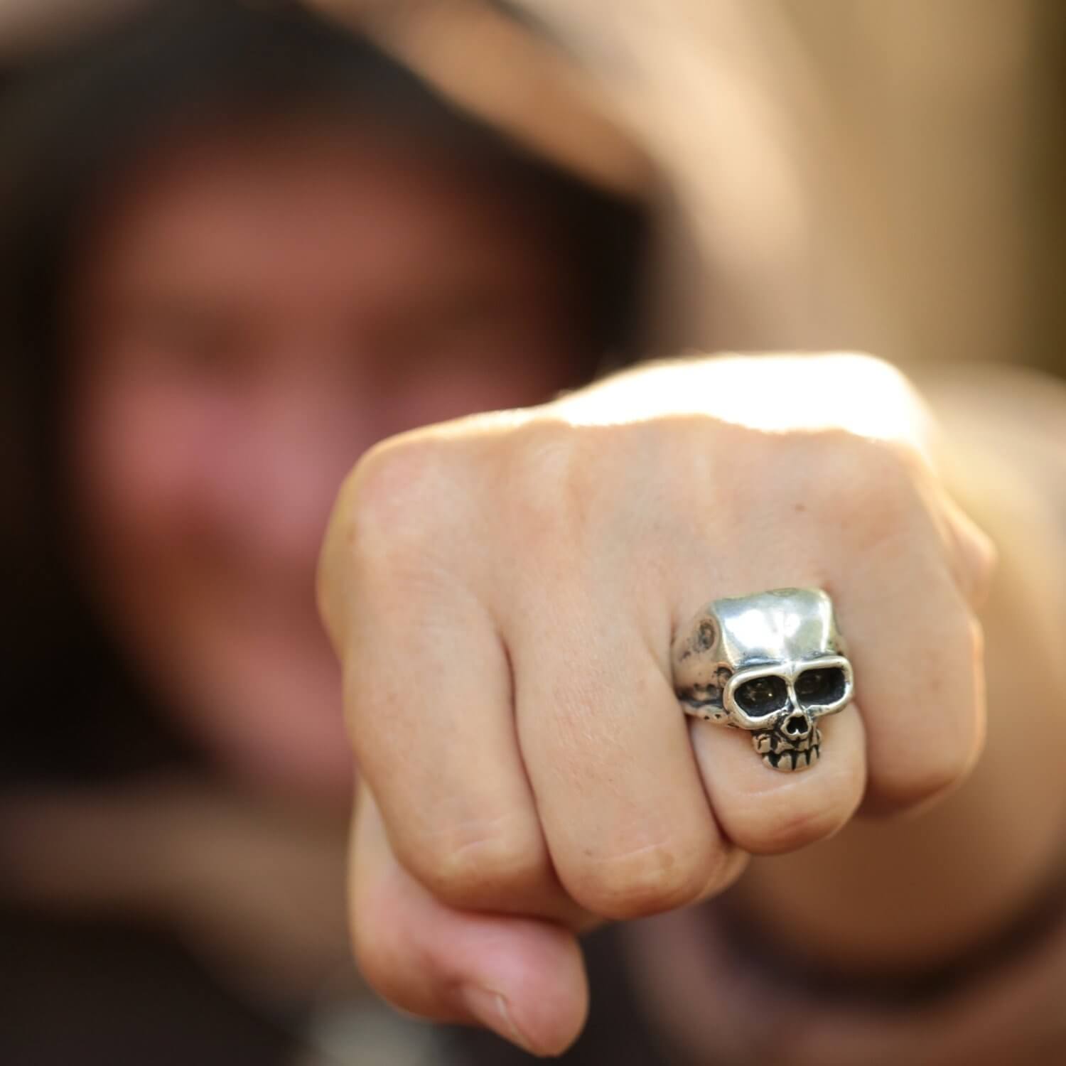 Silberringe Totenkopf Massive Ringe Sterlingsilber