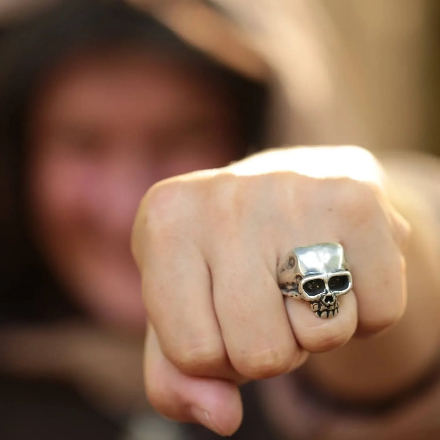 Silberringe Totenkopf Massive Ringe Sterlingsilber