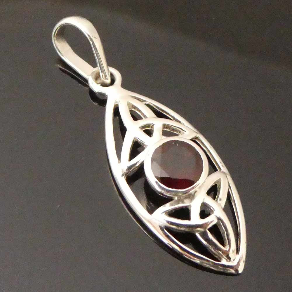 Granat Keltischer Anhänger Silber Granat