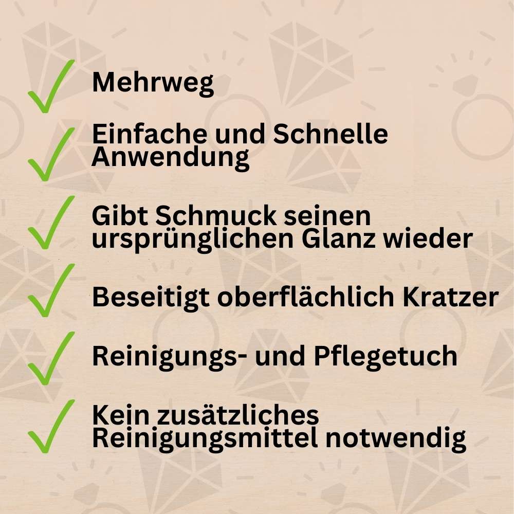 Silber und Gold Pflegetuch, Reinigungstuch für Schmuck