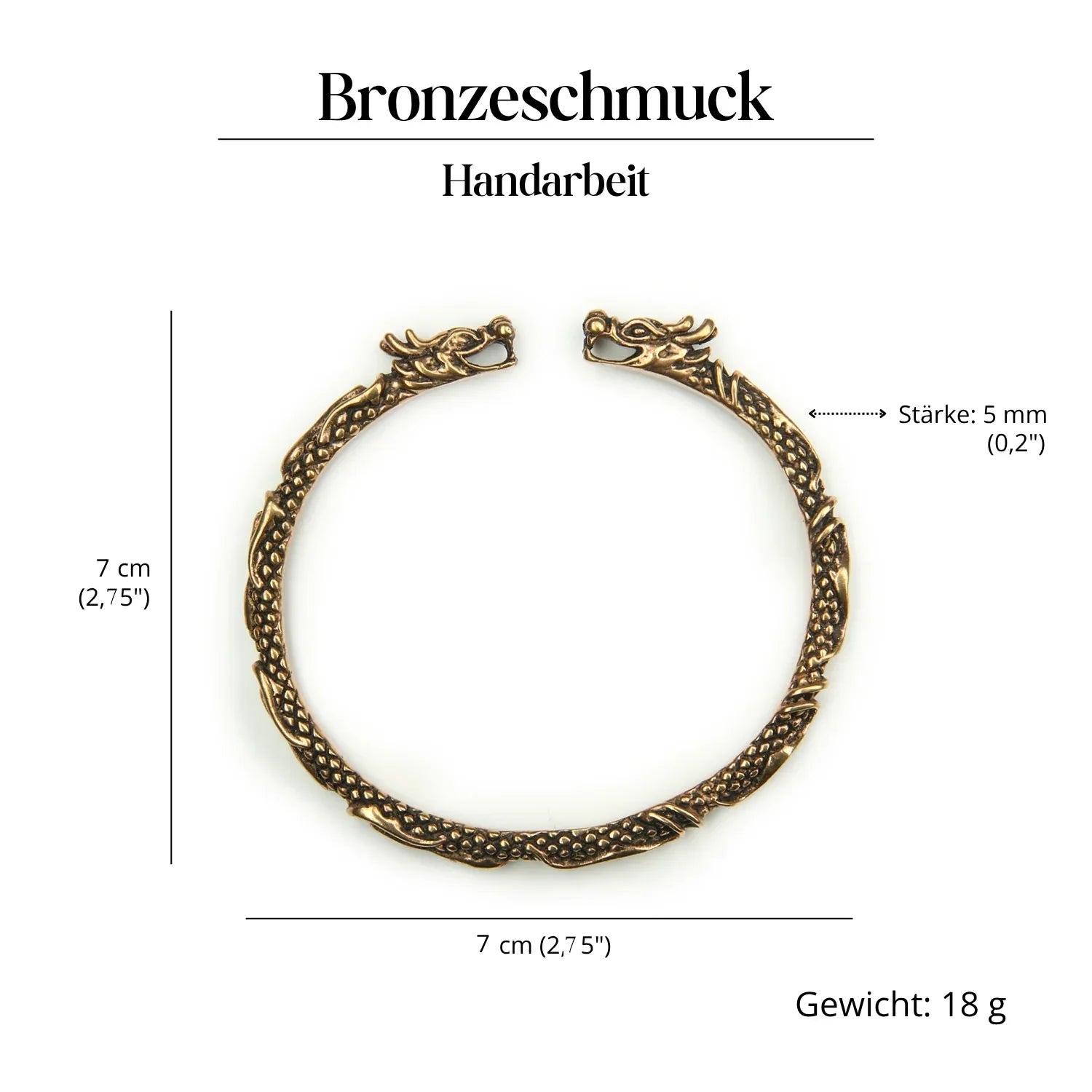Drachen Armreif Damen Wikinger Armschmuck Bronze