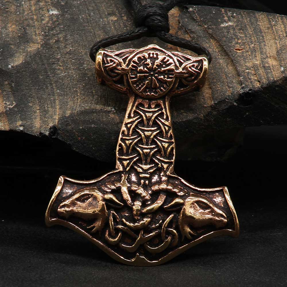 Mjölnir Thors Hammer Anhänger Wikinger Schmuck Kette