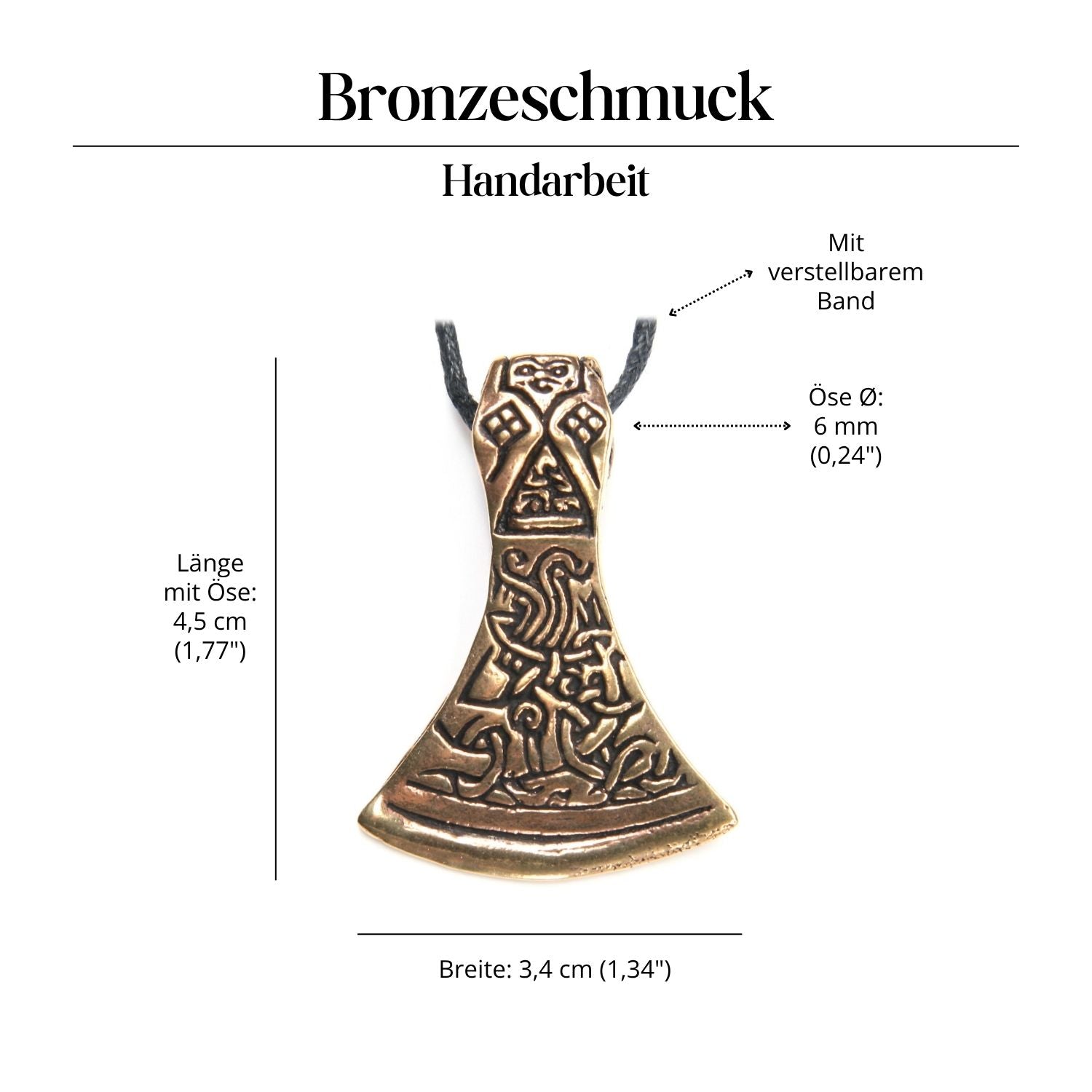 Wikinger Axt Anhänger Schmuck Bronze Mammenaxt