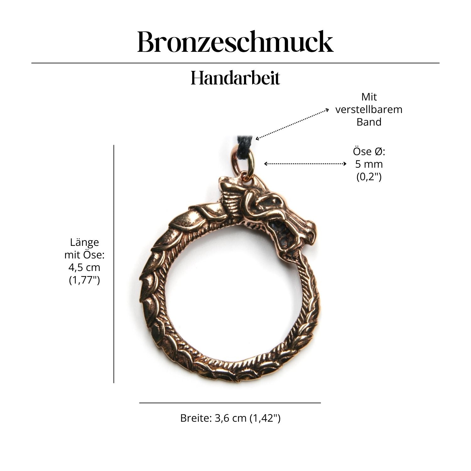Midgard Schlange Schmuck Anhänger Bronze Mittelalter