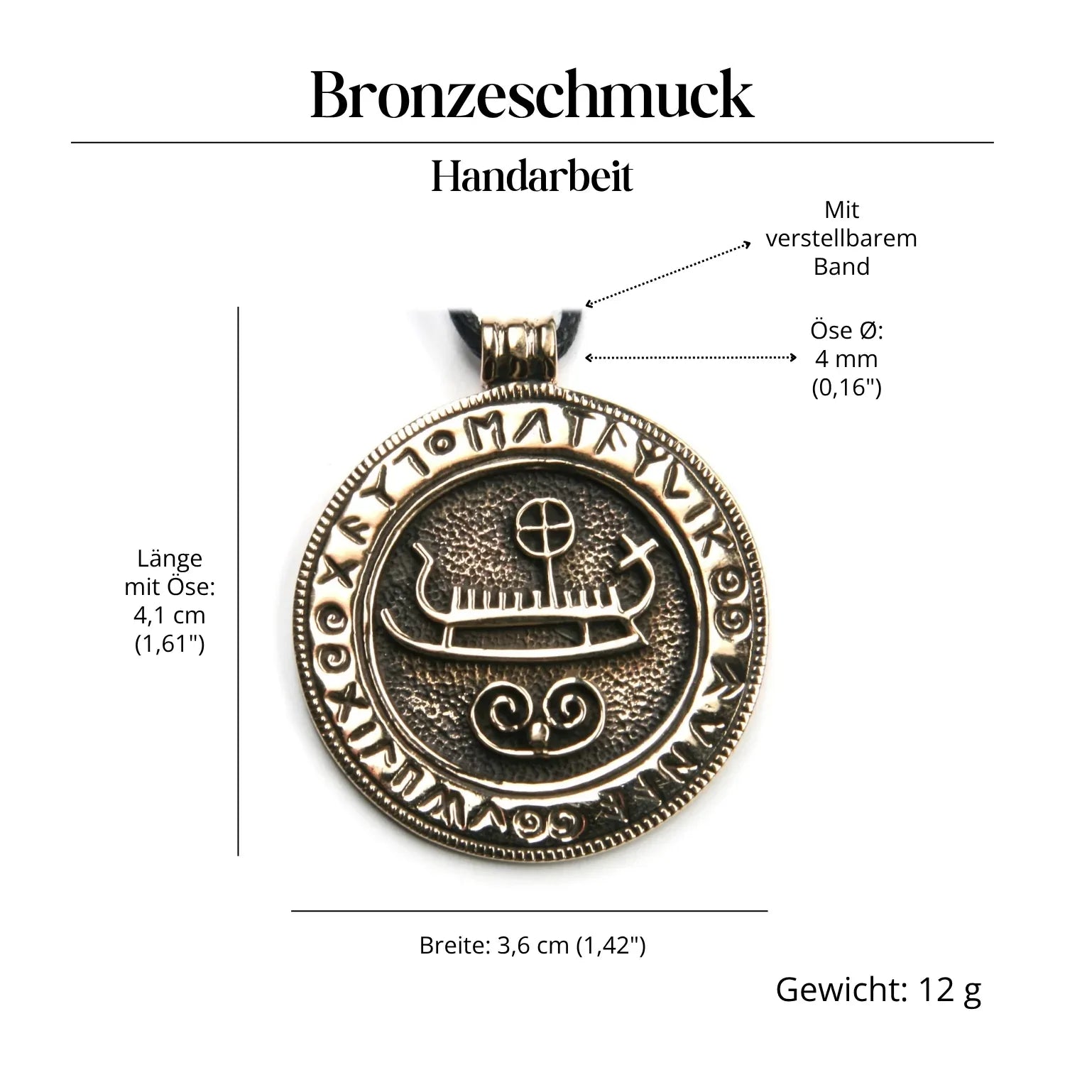 Wikingerboot Halskette goldfarben Anhänger Schmuck Symbolik