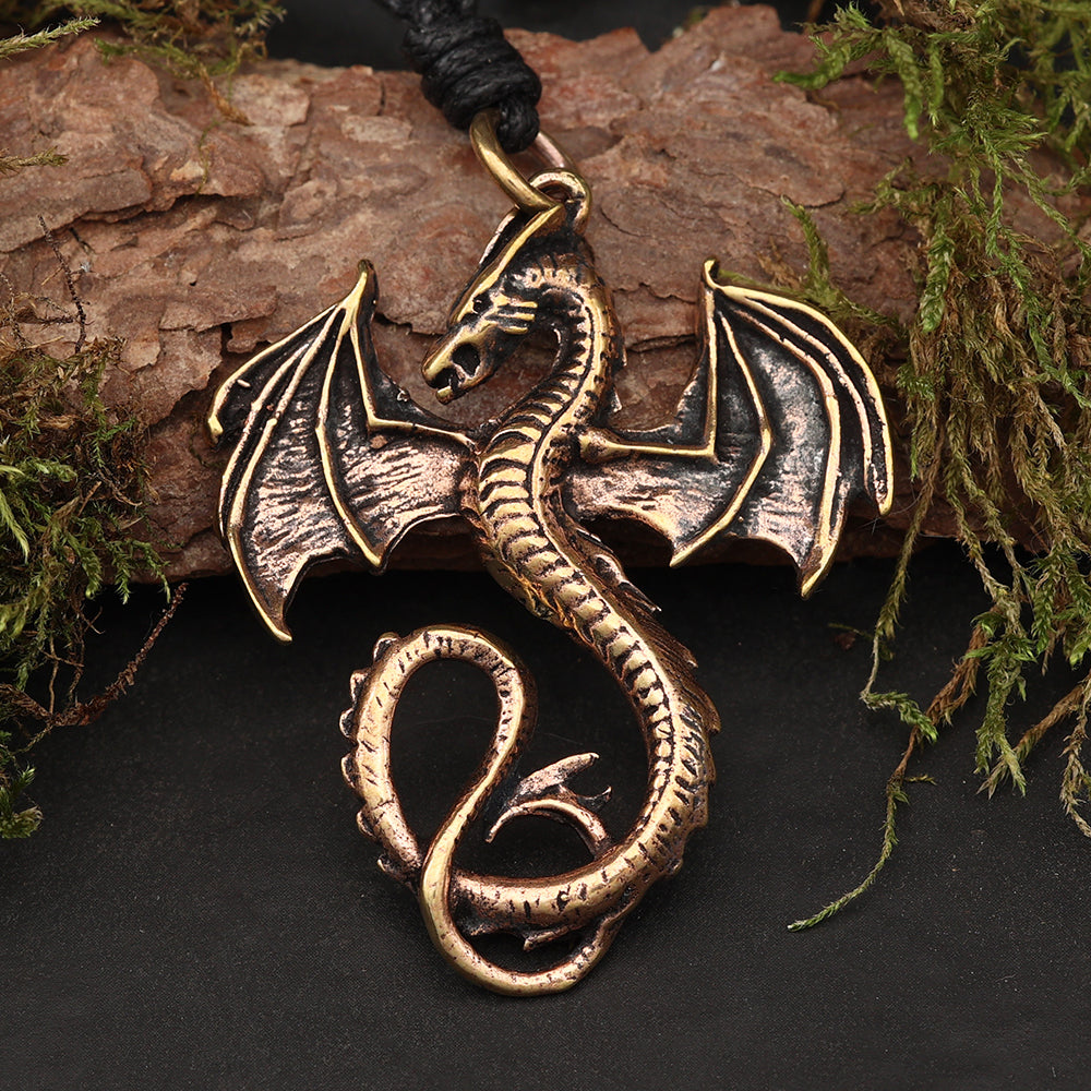 Drache Halskette Bronze perfektes Geschenk zeitloser Schmuck