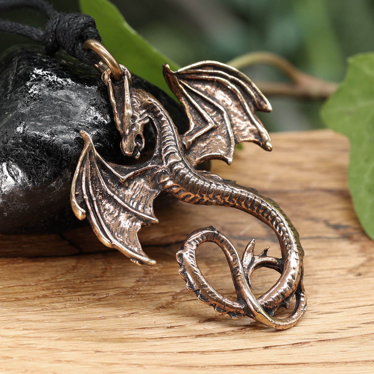 Dragon Bronze Pendant Jewelry Necklace Silver Dragon