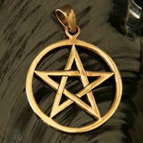 Pentagramm Bronze Schmuck Anhänger Hexenstern Mittelalter magisch