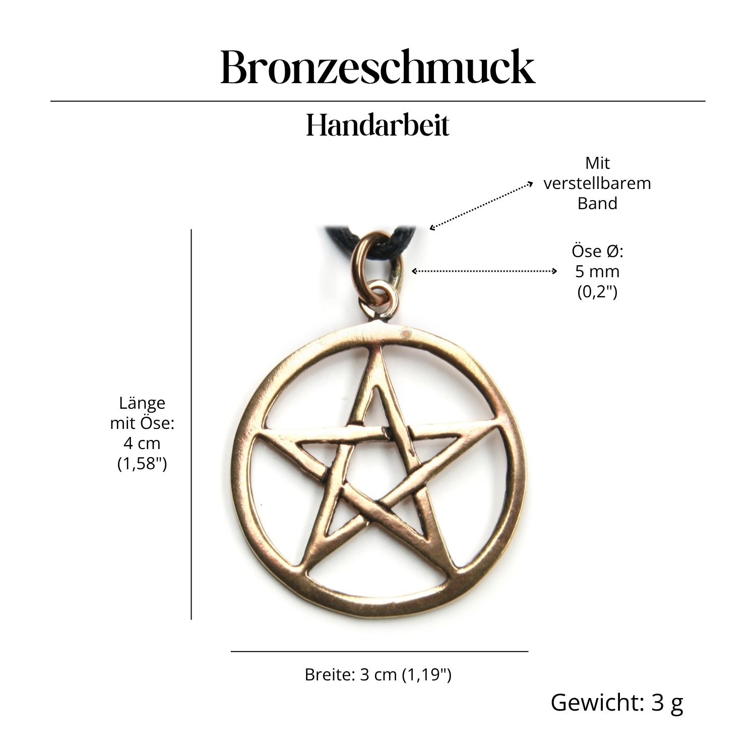 Pentagramm Halskette goldfarben Anhänger Schmuck Symbolik Wicca