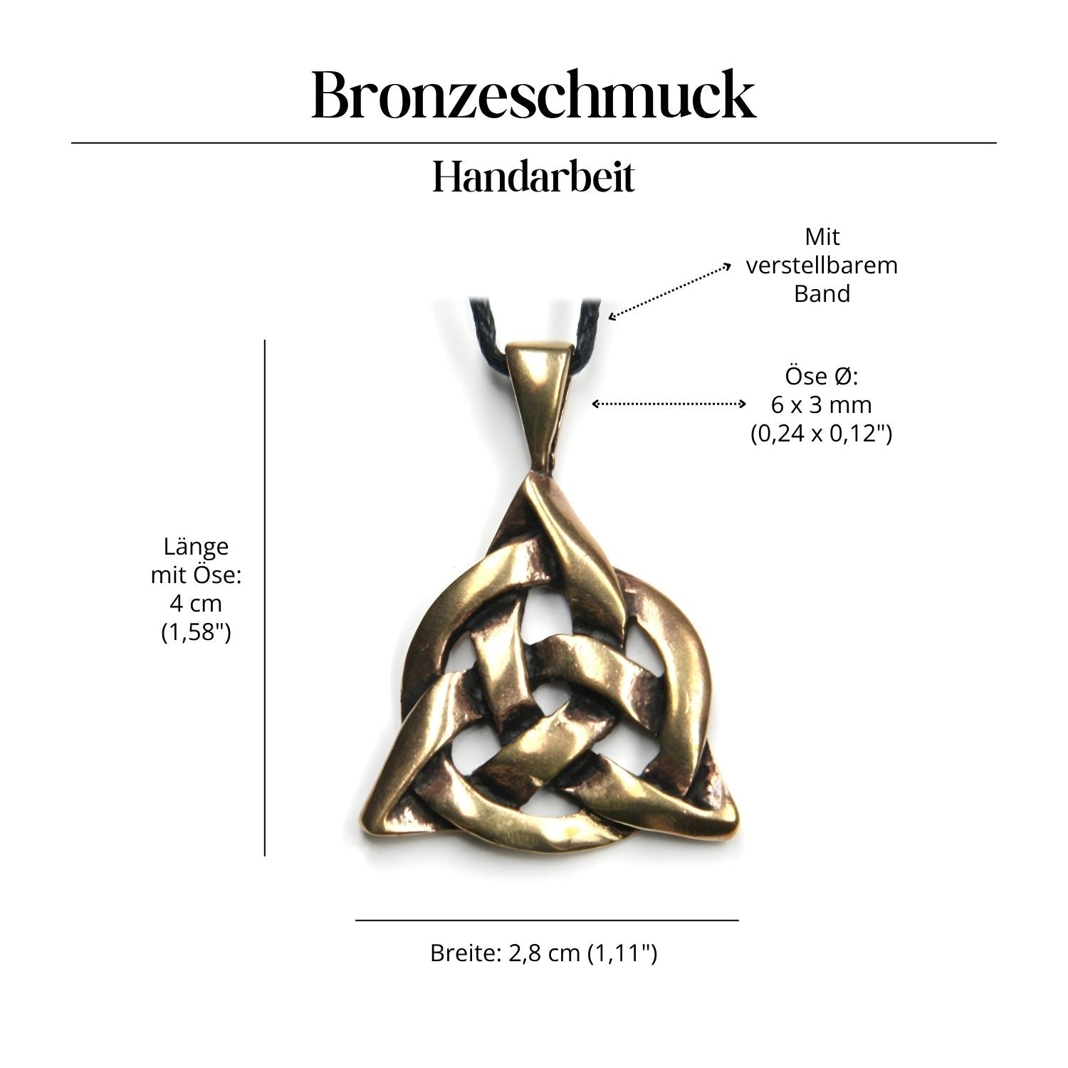 Celtic jewelry talisman bronze pendant