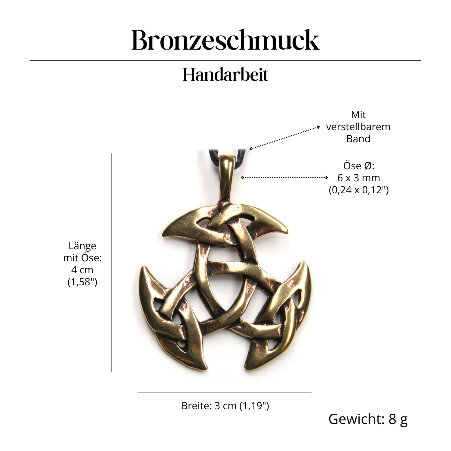Keltische Halskette goldfarben Anhänger Schmuck Symbolik Unendlichkeit
