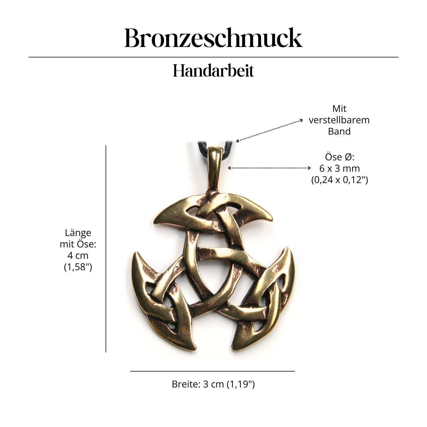 Kelten Anhänger Offene Dreifalt Bronze Mittelalter Schmuck