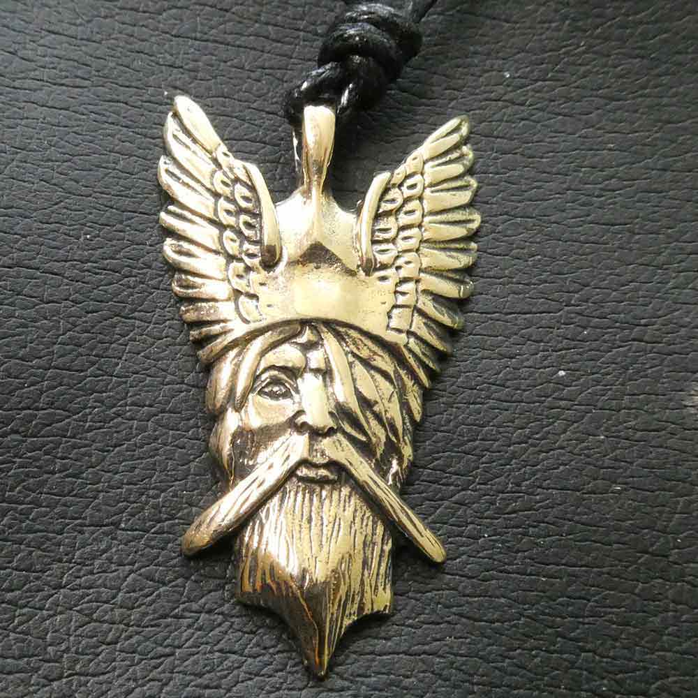 Odin Kette Wikinger Schmuck Anhänger Bronze Gott Mittelalter