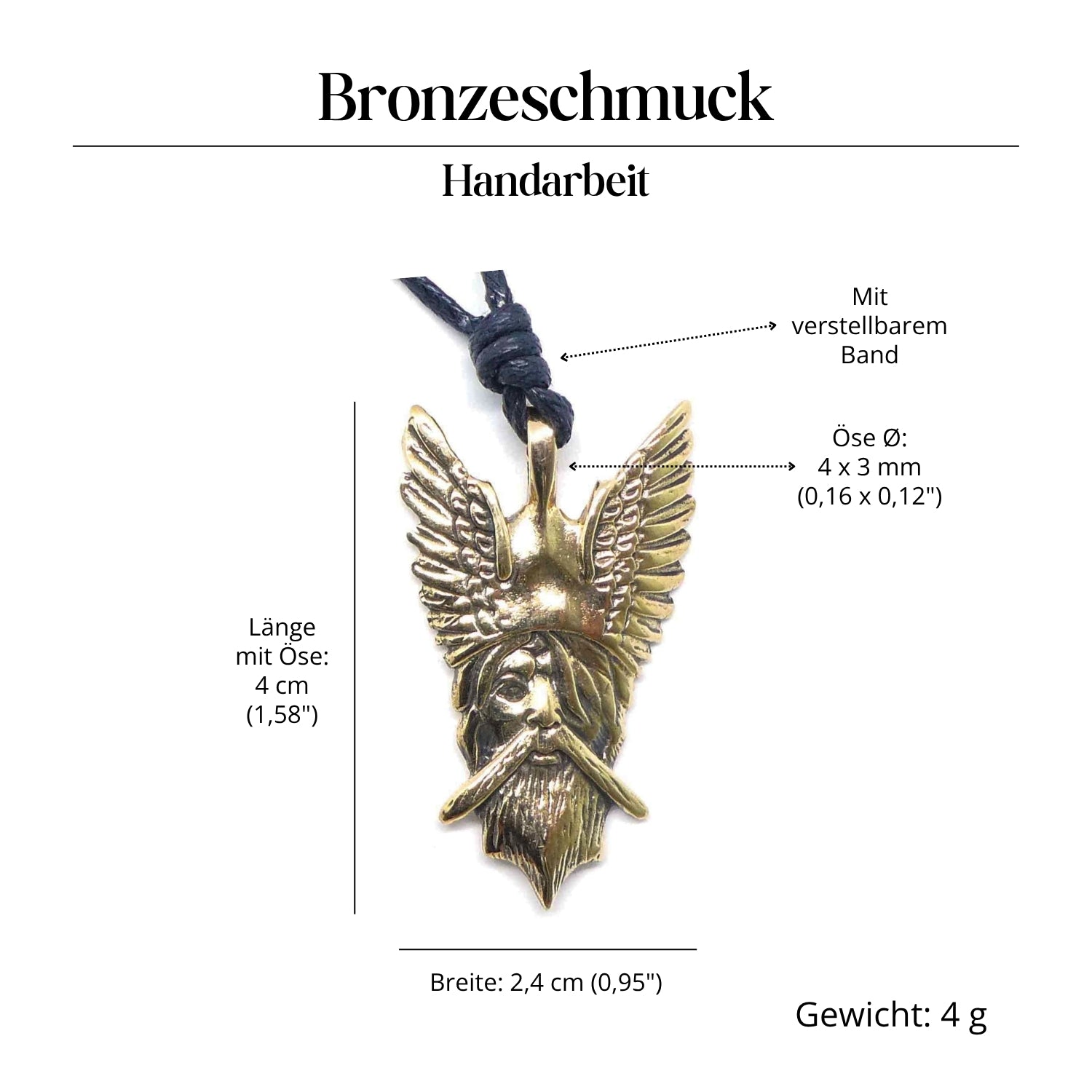 Odin Halskette goldfarben Anhänger Schmuck Symbolik