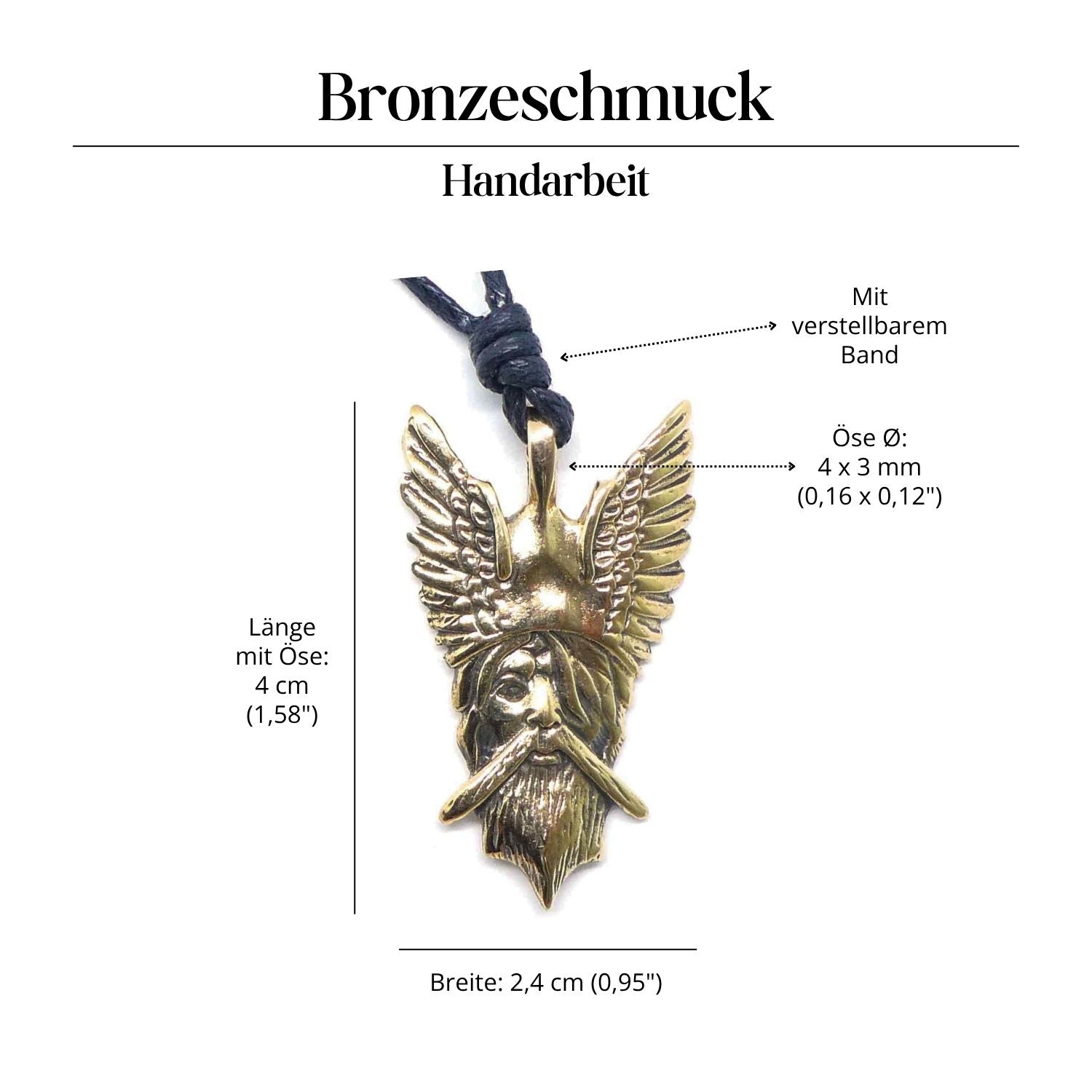 Odin Pendant Amulet Bronze Jewelry