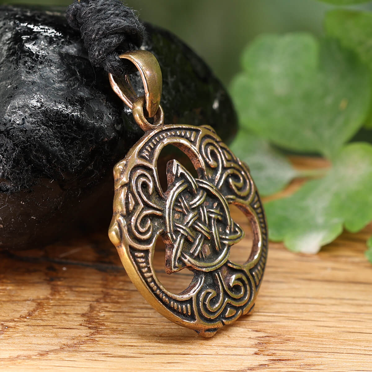 Keltische Halskette Bronze Anhänger Handarbeit Amulett Talisman