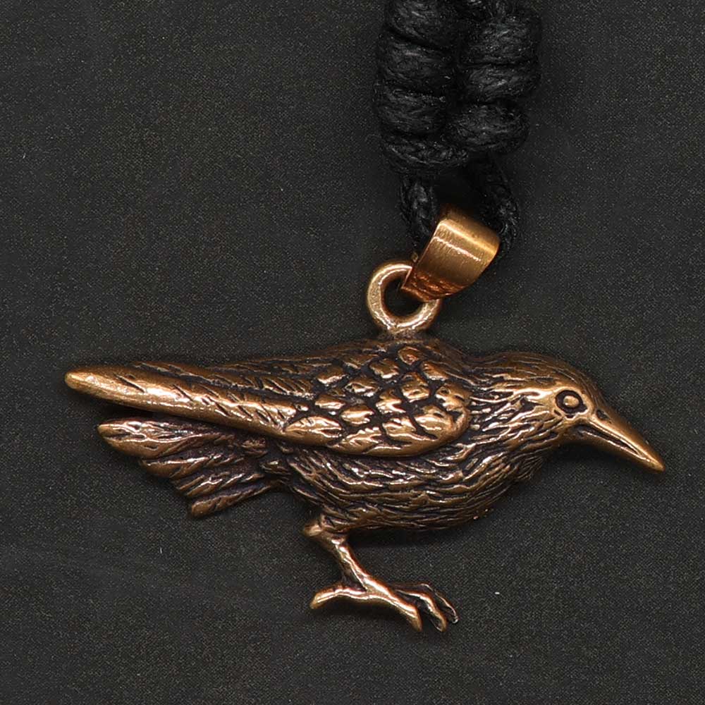 Rabe Schmuck Bronze Anhänger Krafttier Beschützer