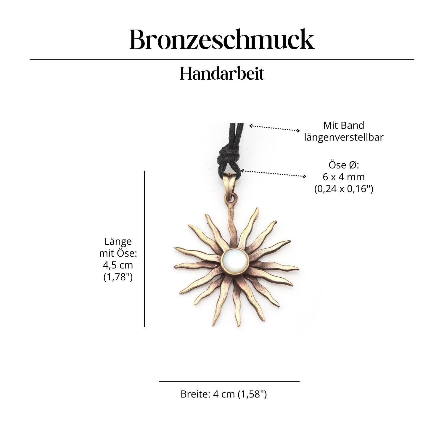 Sonne Halskette Bronze Amulett
