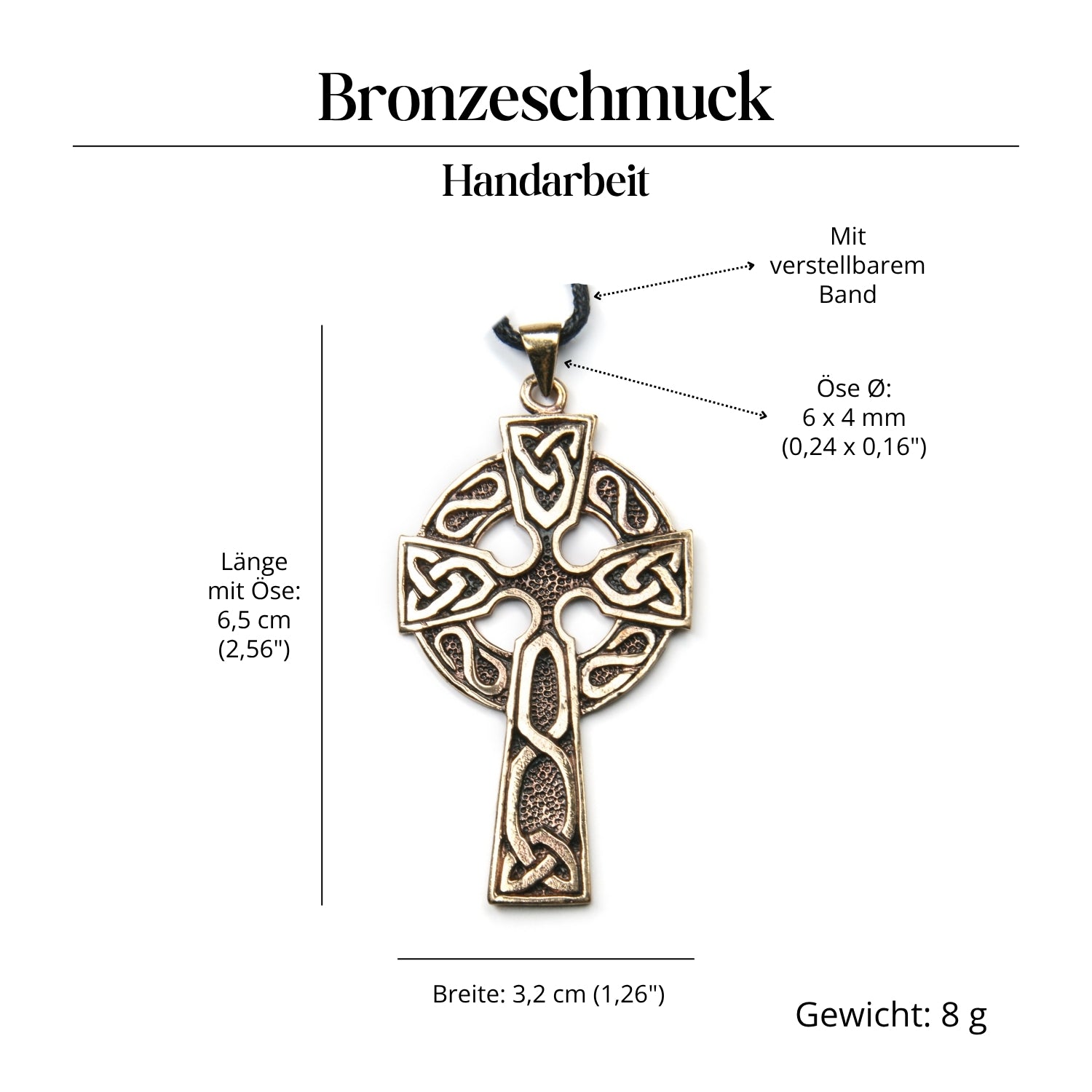 Keltisches Kreuz Amulett Schmuck Halskette Bronze