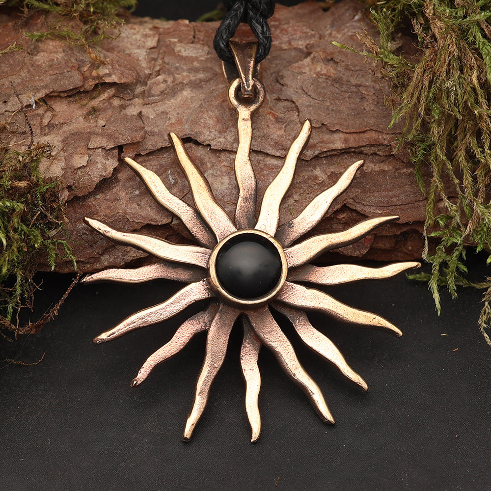 Sonne Anhänger Halskette Schmuckanhänger aus Bronze