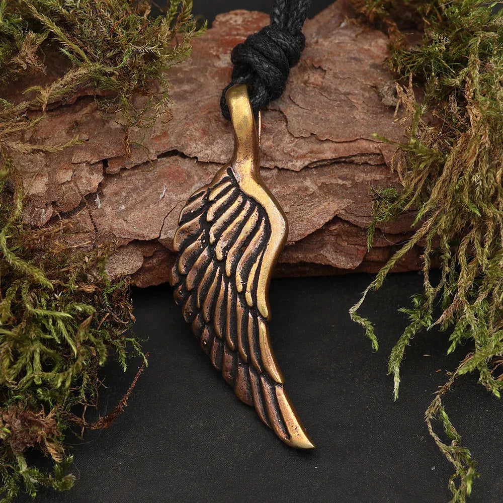 Flügel Anhänger Halskette Schmuckanhänger aus Bronze