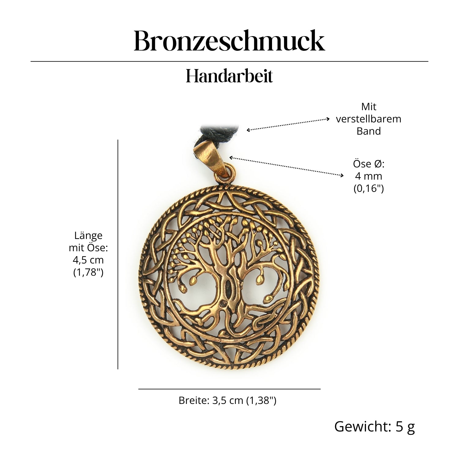 Lebensbaum keltisch Amulett Schmuck Halskette Bronze