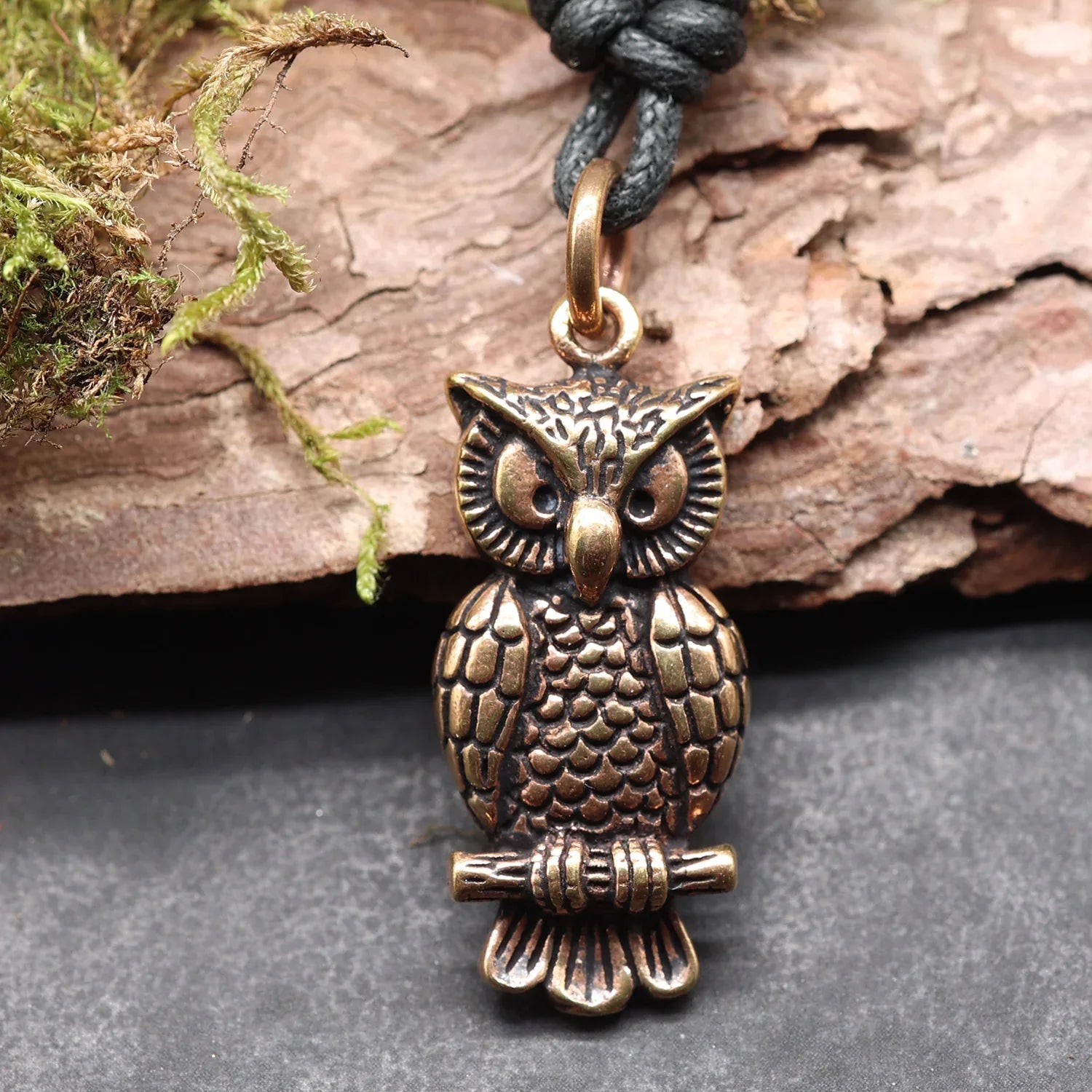 Eulen Anhänger Tier Schmuck Bronze Kettenanhänger Eule
