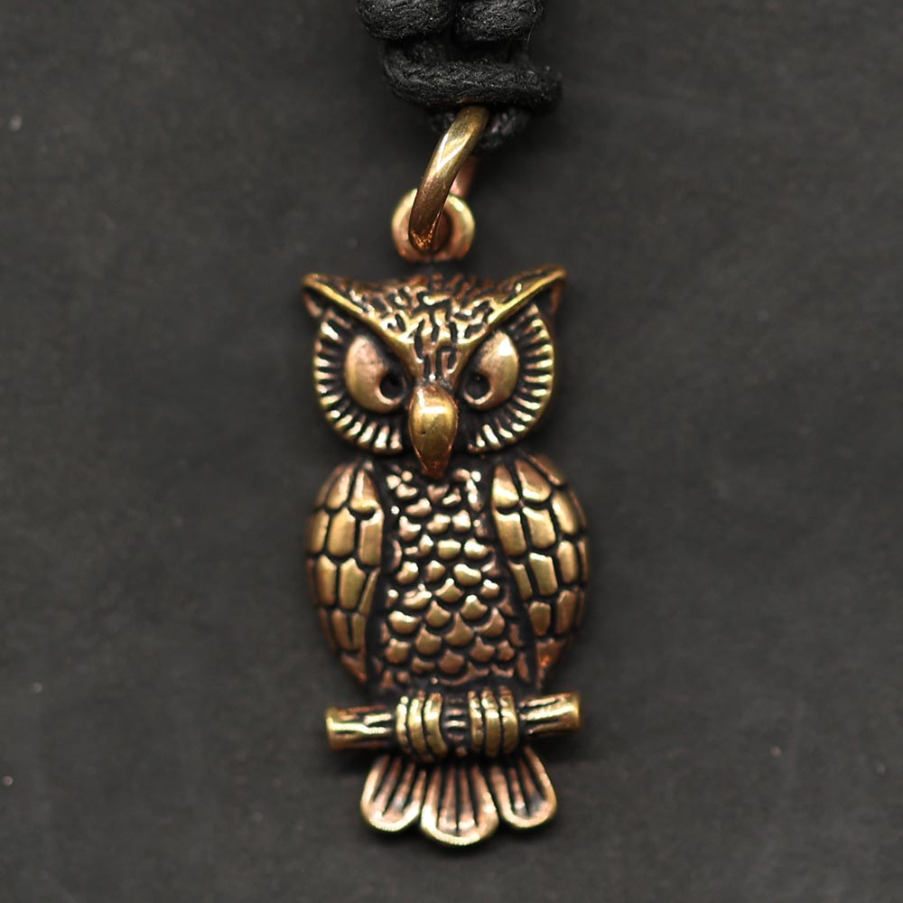 Eulen Schmuck Kette Anhänger Bronze Mittelalter