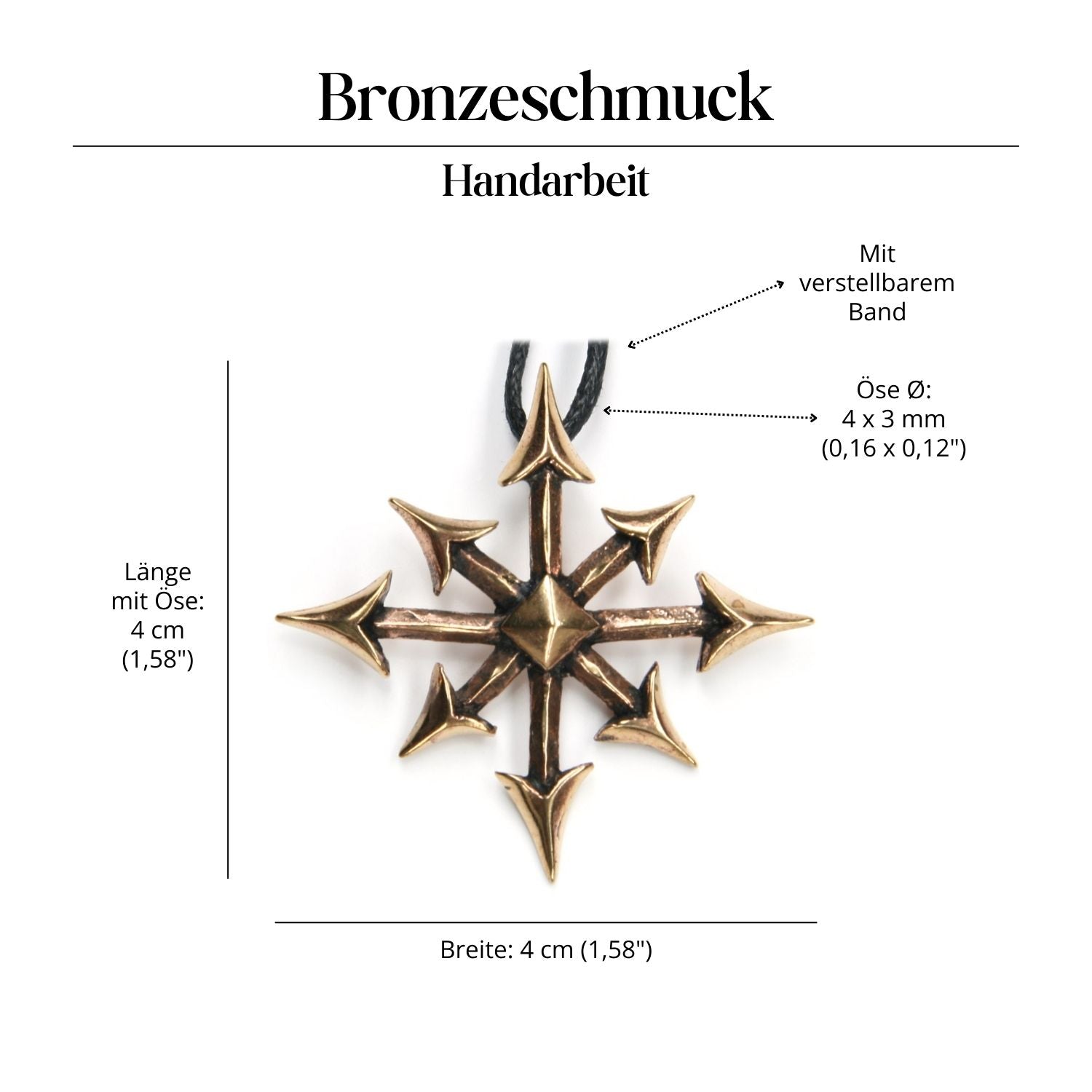 Chaosstern Halskette Schmuck Anhänger Bronze Amulett