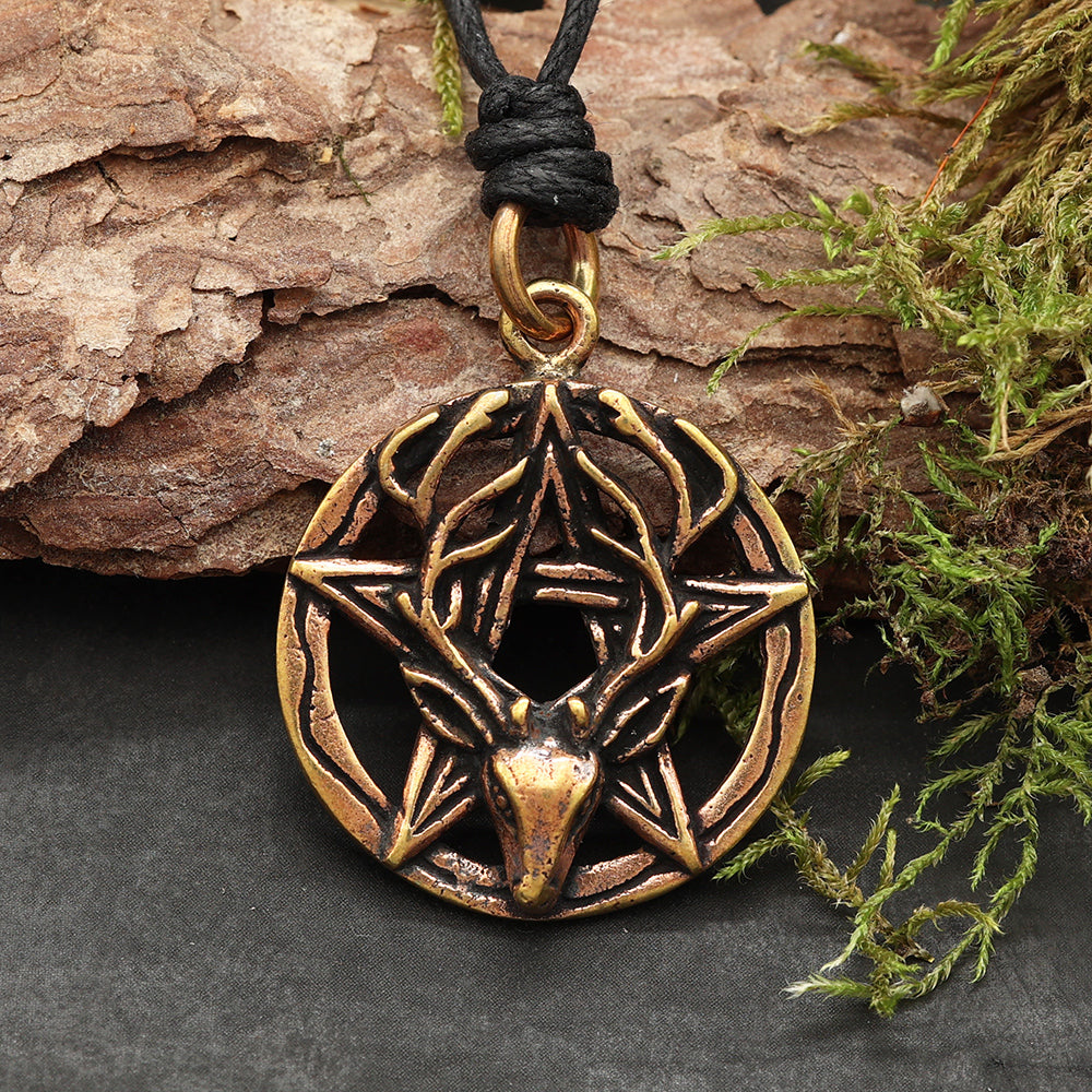 Schmuck Bronze Kettenanhänger Pentagramm