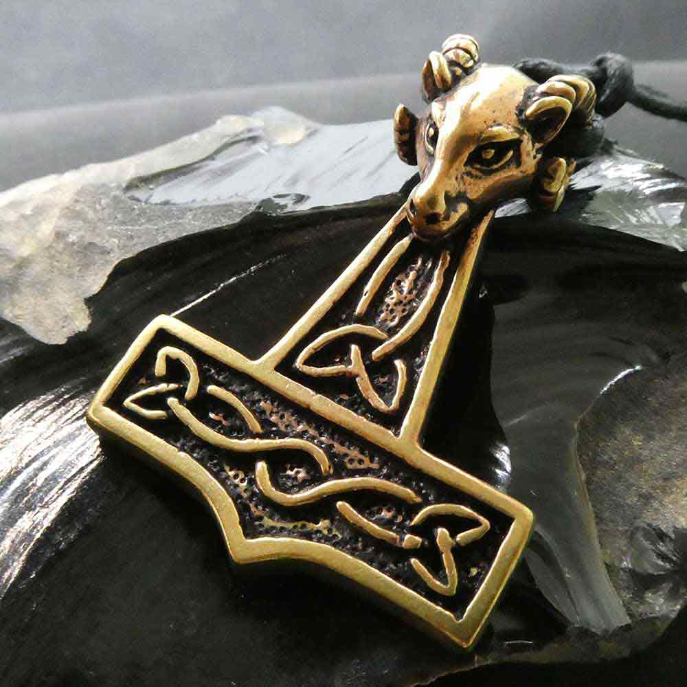 Thor Hammer Widderkopf Schmuck Anhänger