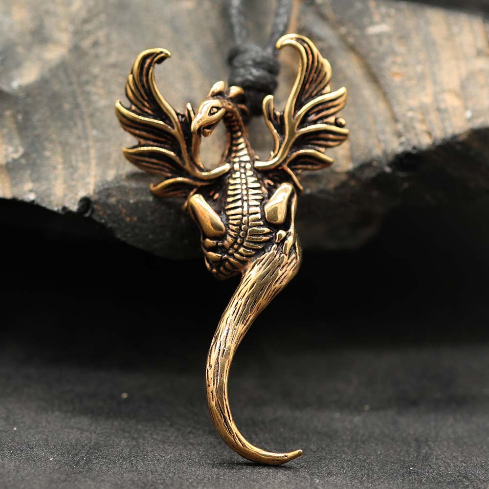 Phoenix Anhänger Drache Schmuck Bronze Mittelalter