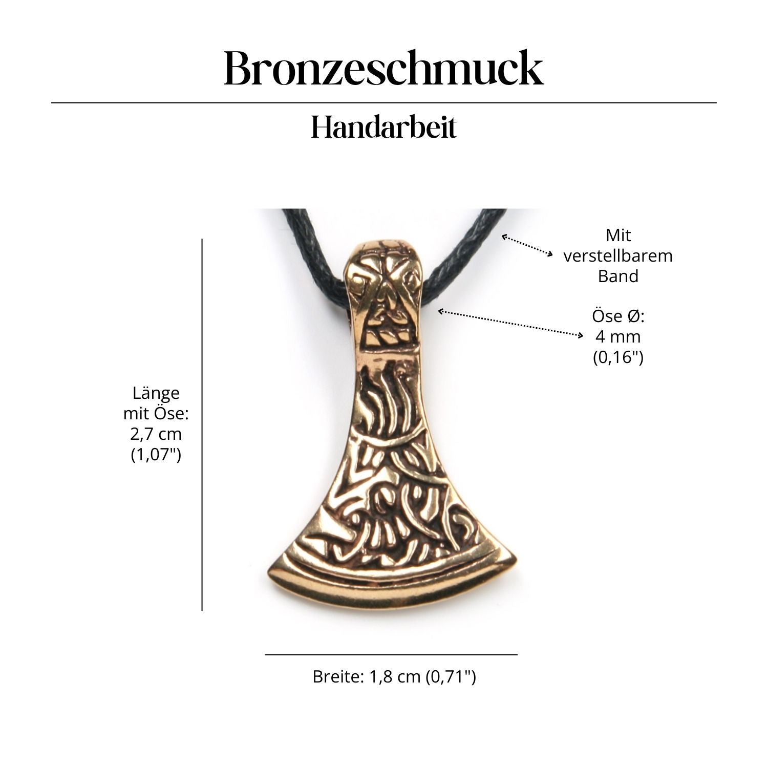 Mammenaxt Halskette Schmuck Anhänger Bronze Amulett