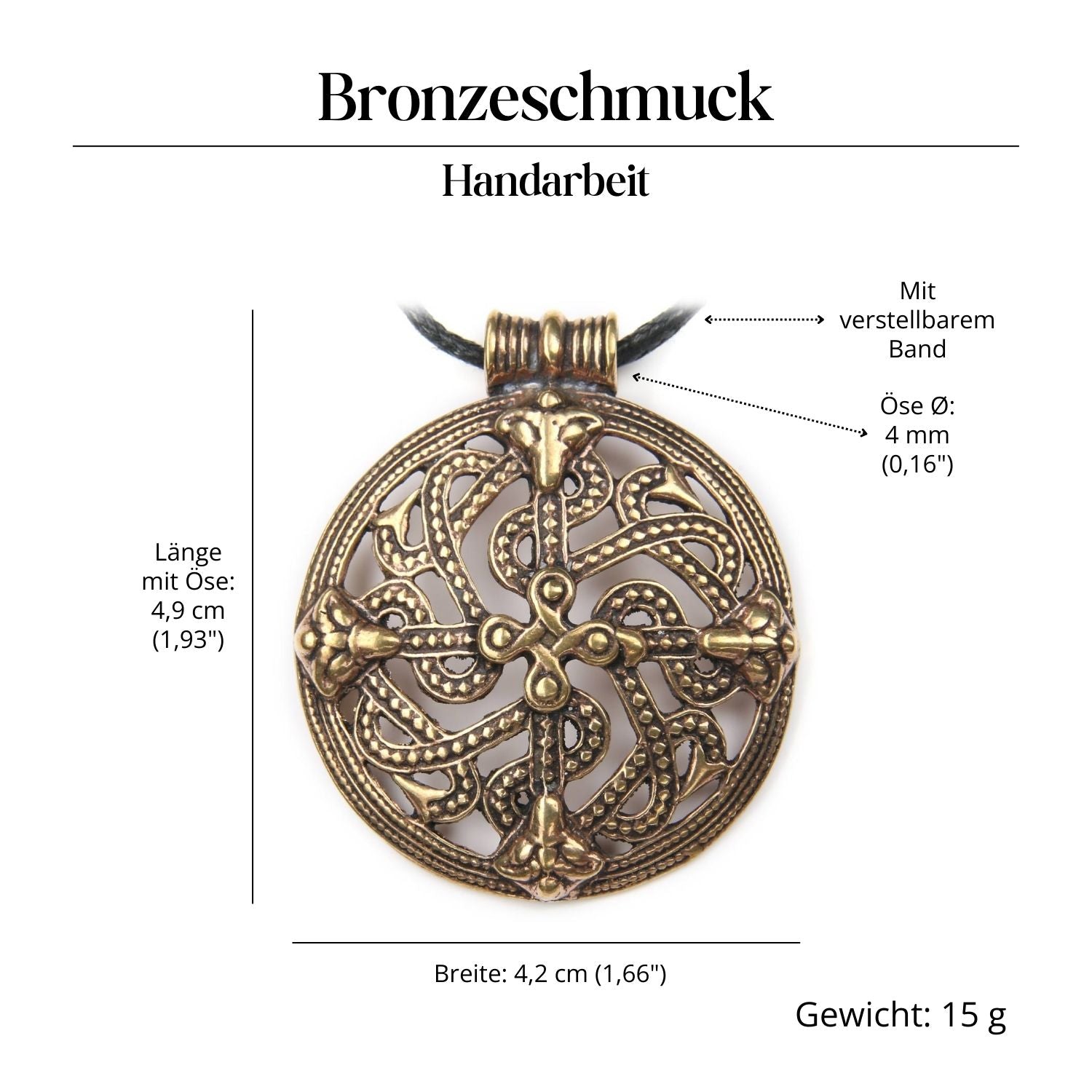 Keltische Halskette Schmuck Anhänger Bronze Amulett