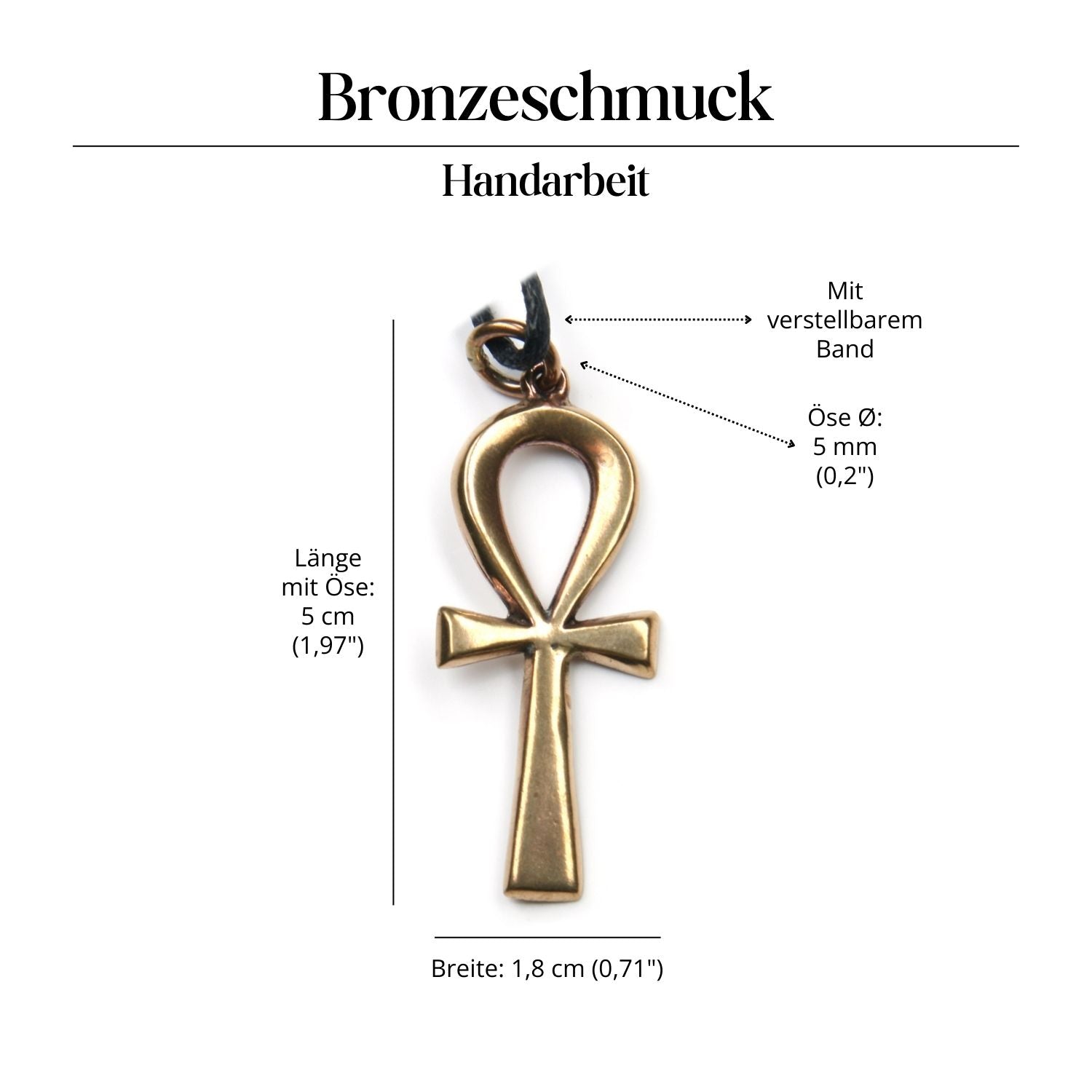 Ankh Halskette Schmuck Anhänger Bronze Amulett