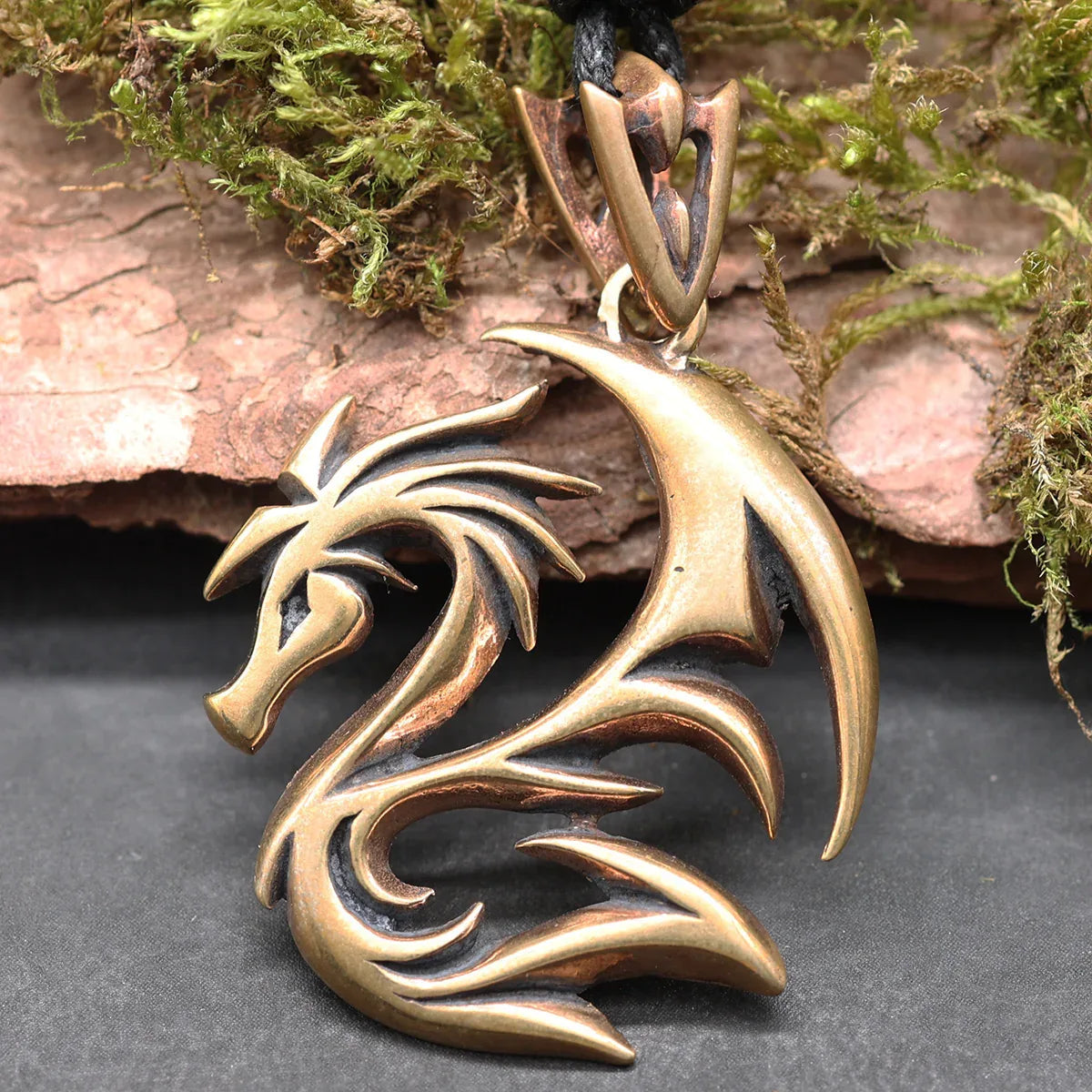 cooler Drache Schmuck Bronze Kette
