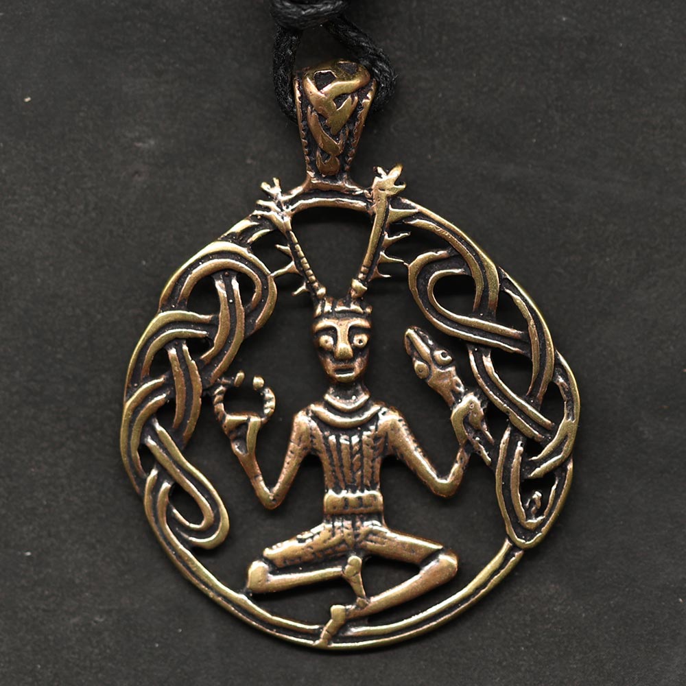 Wald Gott Anhänger Cernunnos Schmuck Bronze Kette