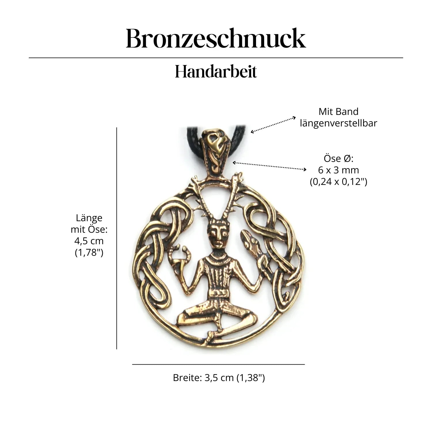 Cernunnos Halskette Schmuck Anhänger Bronze Amulett