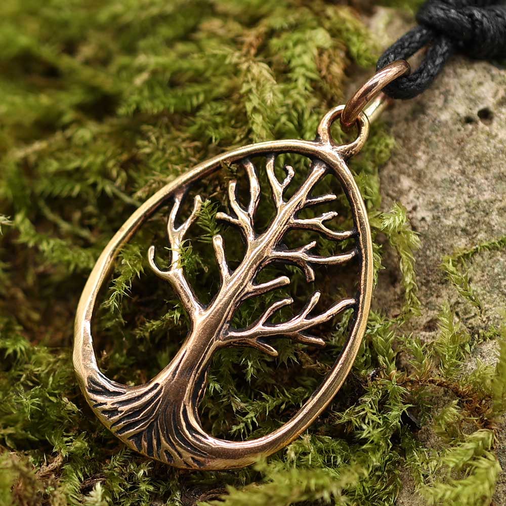 Baum Kette Anhänger gold Schmuck Wald Natur