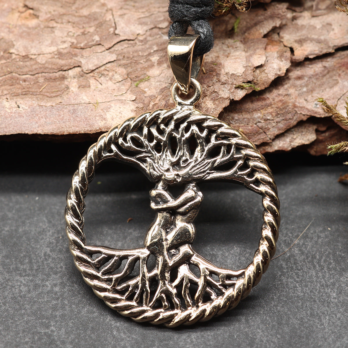 Keltischer Lebensbaum Anhänger Schmuck Bronze Halskette Handarbeit