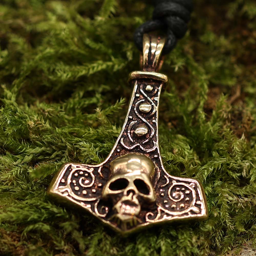 Thorshammer mit Totenkopf cooler Anhänger