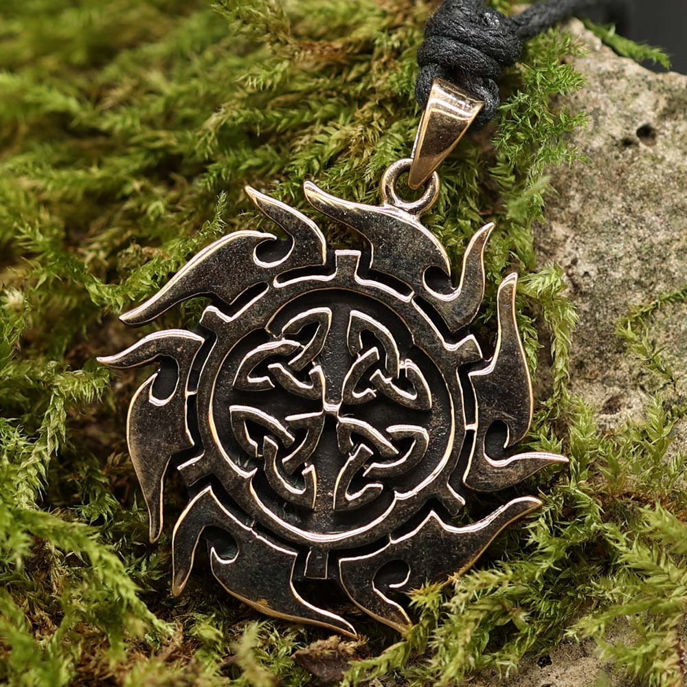 Keltische Sonne Schmuck Kette Bronze Mittelalter