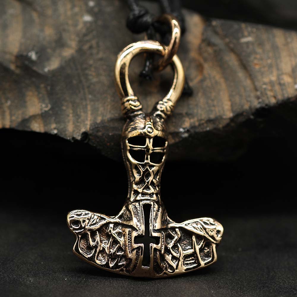 Thorshammer Anhänger Mjölnir Schmuck Bronze Mittelalter Wikinger
