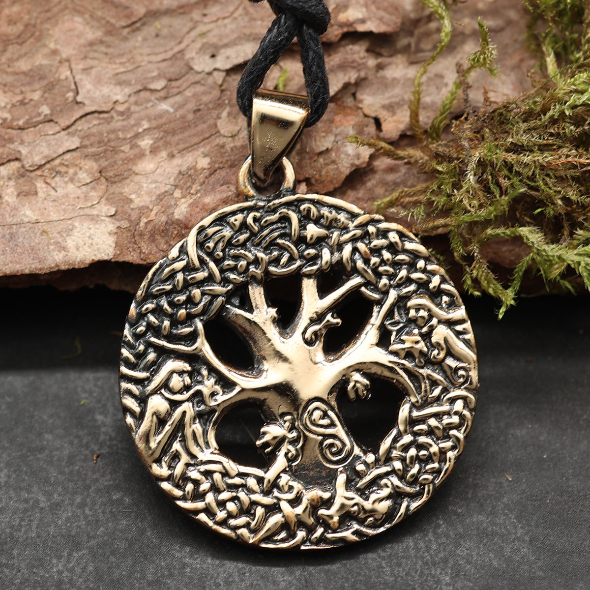 Lebensbaum Anhänger Schmuck Bronze Halskette Handarbei