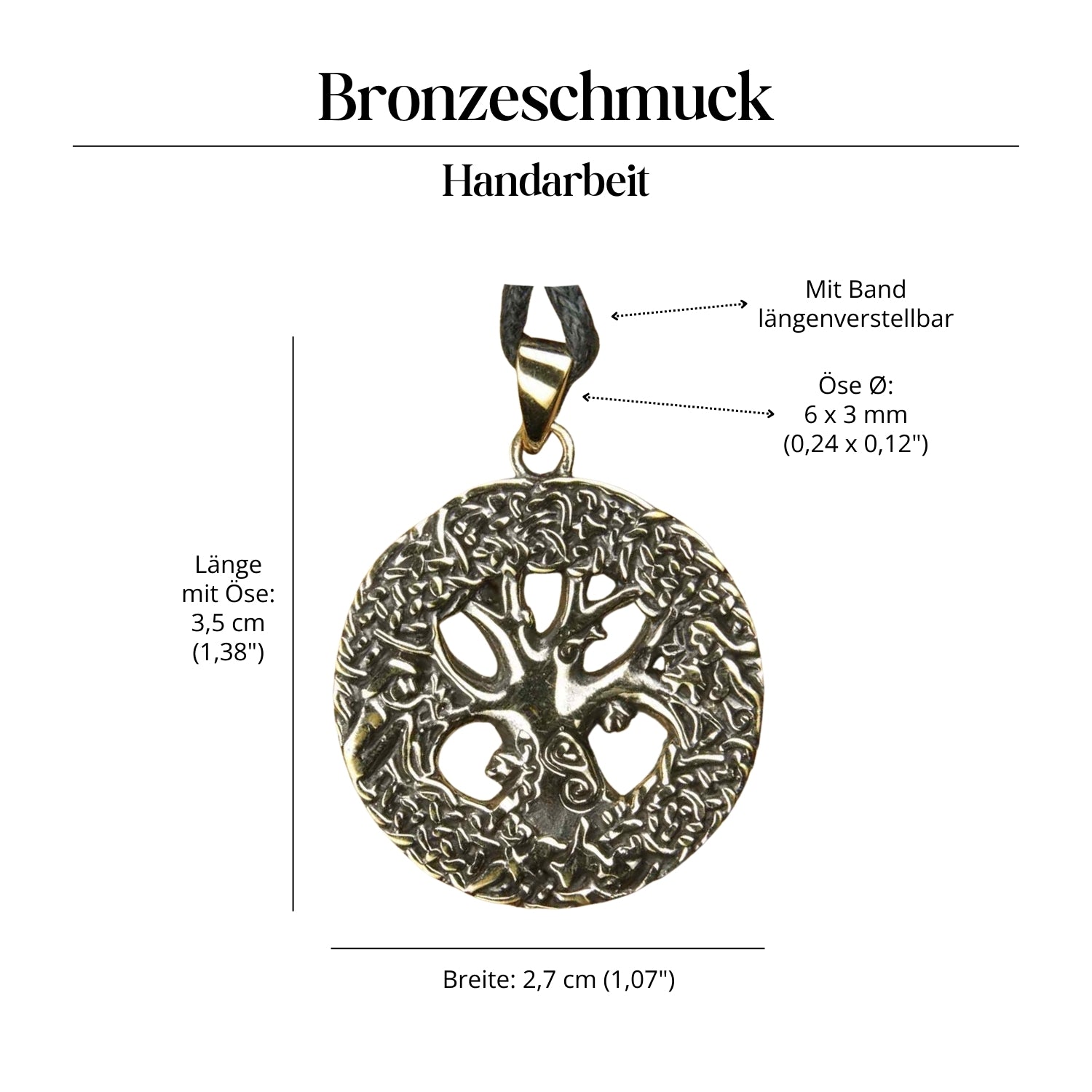 Keltischer Baum Halskette Schmuck Anhänger Bronze Amulett