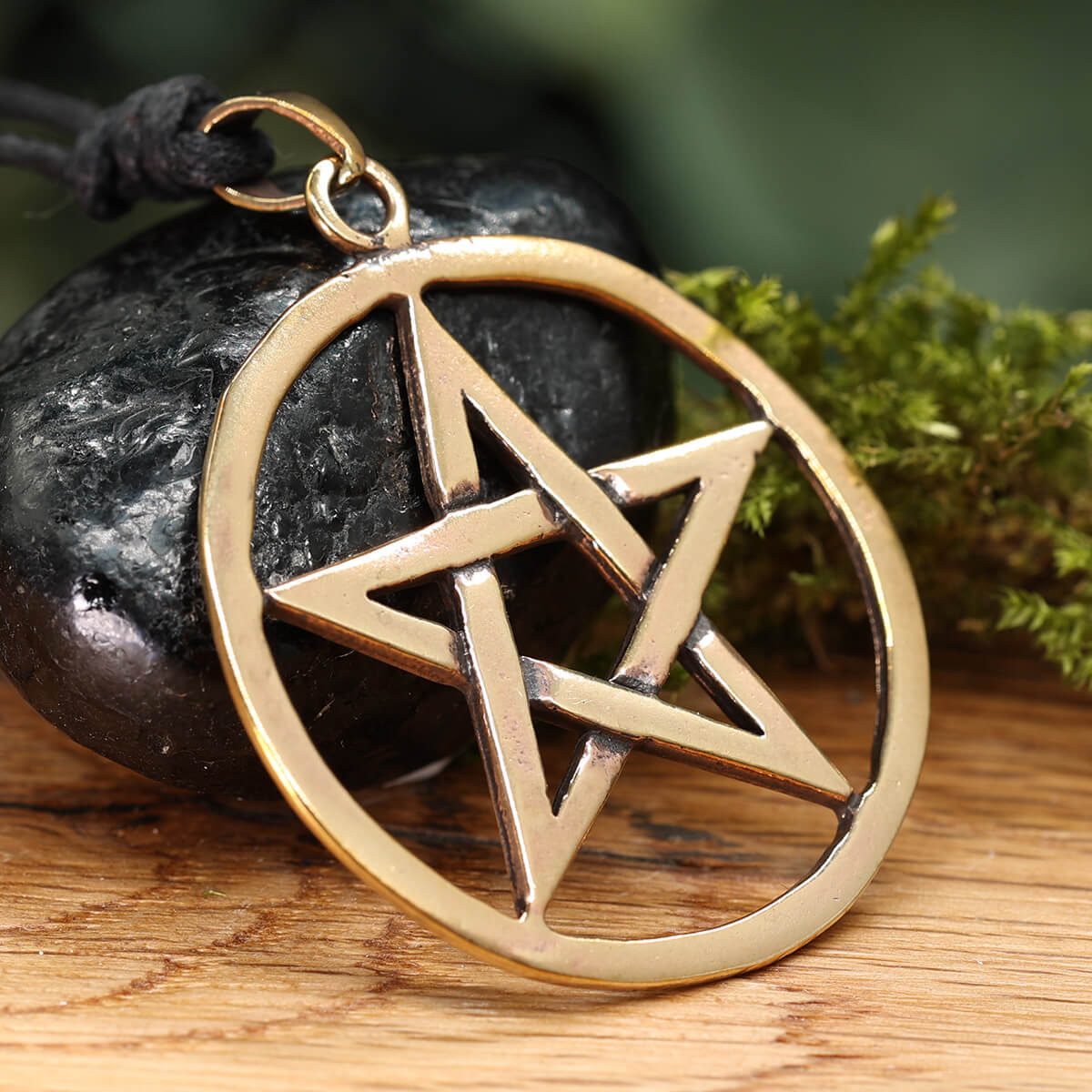 Großer Drudenfuß Bronzeschmuck Pentagramm Anhänger