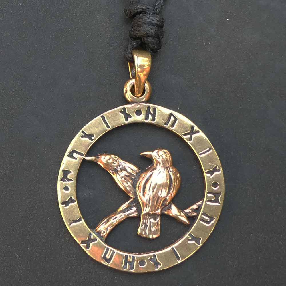 Odins Raben Anhänger Bronze Wikinger Kettenanhänger