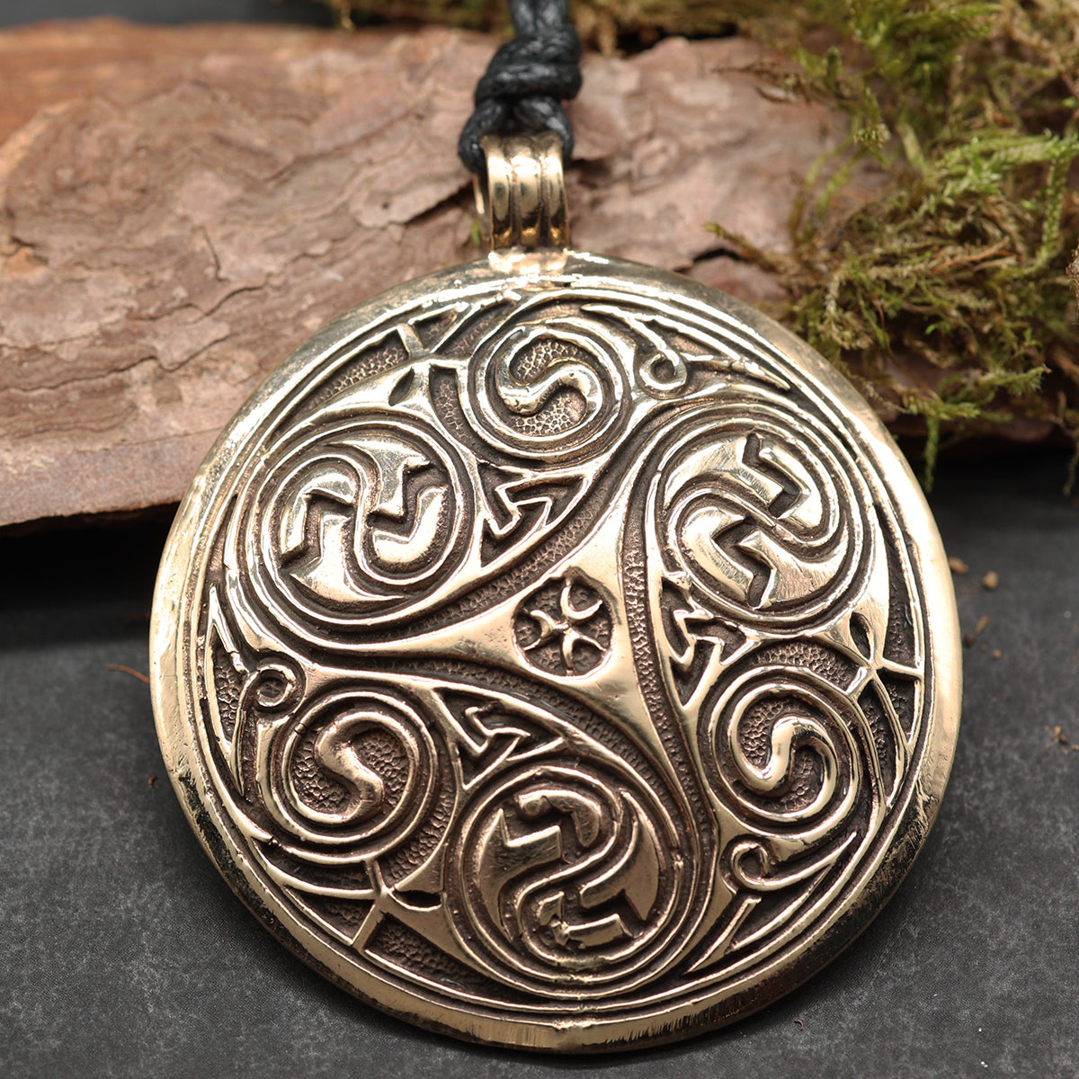 Triskel riesig Anhänger Schmuck Bronze Halskette Handarbei